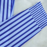 Striped Top and Legging Matching Set Blue