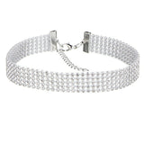 Glitzy Diamond Choker White (Sm Band)