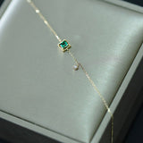 Emerald Chain Bracelet Gold