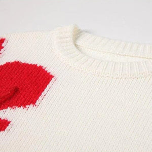 Knitted Heart Pullover Oversize Sweater
