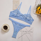 2-Piece High Waist Lingerie Set Sky Blue