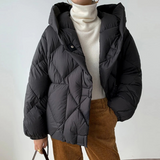 Short Diamond Down Puffer Coat Black