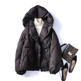 Short Diamond Down Puffer Coat Black