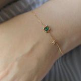 Emerald Chain Bracelet Gold