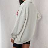 Vintage Collared Zipper Sweatshirt Gray