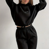 2-Piece Cropped Drawstring Hoodie and Sweatpants Set