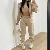 2-Piece Zipper Sweatshirt and Sweatpants Set