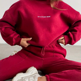 2-Piece Cropped Drawstring Hoodie and Sweatpants Set