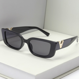 Retro Rectangle Sunglasses Black