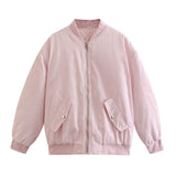 Oversized Bomber Jacket Pink