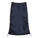 Double Drawstring Pocket Blue