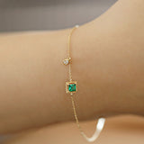 Emerald Chain Bracelet Gold