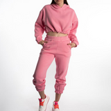 2-Piece Cropped Hoodie and Sweatpants Set