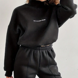 2-Piece Cropped Drawstring Hoodie and Sweatpants Set