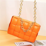 Quilted Square Crossbody Handbag Orange