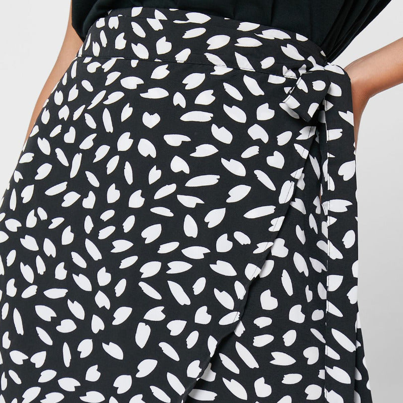Polka Dot Wrap Maxi Skirt