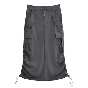 Double Drawstring Pocket Skirt