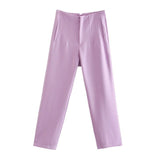 Chic Straight Leg Pants Light Purple