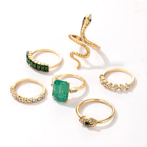 Green Vintage Ring Set
