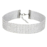 Glitzy Diamond Choker White (Med Band)