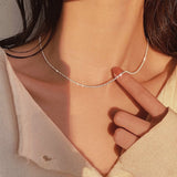 Thin Sparkling Chain Choker Single Chain