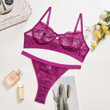 2-Piece High Waist Lingerie Set Purple