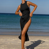 Wrap Chiffon Beach Cover Up Black