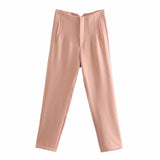 Chic Straight Leg Pants Light Pink