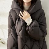 Short Diamond Down Puffer Coat Dark Gray