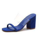 Clear Strap Block Heel Sandals