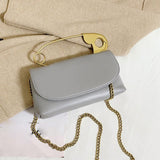 Faux Leather Clutch Crossbody Bag Gray