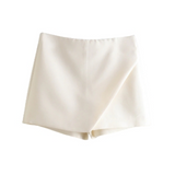 Candy Color Asymmetrical Skort White