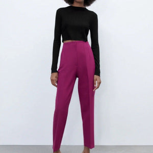 Chic Straight Leg Pants Purple