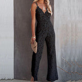 Lace Double Strap Jumpsuit Black