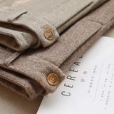Wool High Waist Trouser Pants