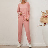 2-Piece Ribbed Loungewear Set Pink