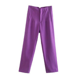 Chic Straight Leg Pants Purple