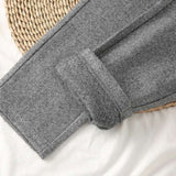 Wool High Waist Trouser Pants