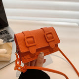 Chain Faux Leather Mini Bag Orange