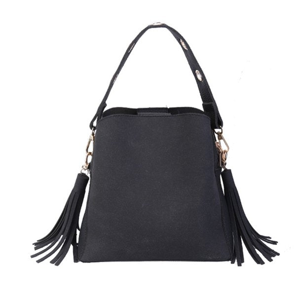 Tassel Bucket Bag Black