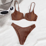 2-Piece Push Up Bikini Brown