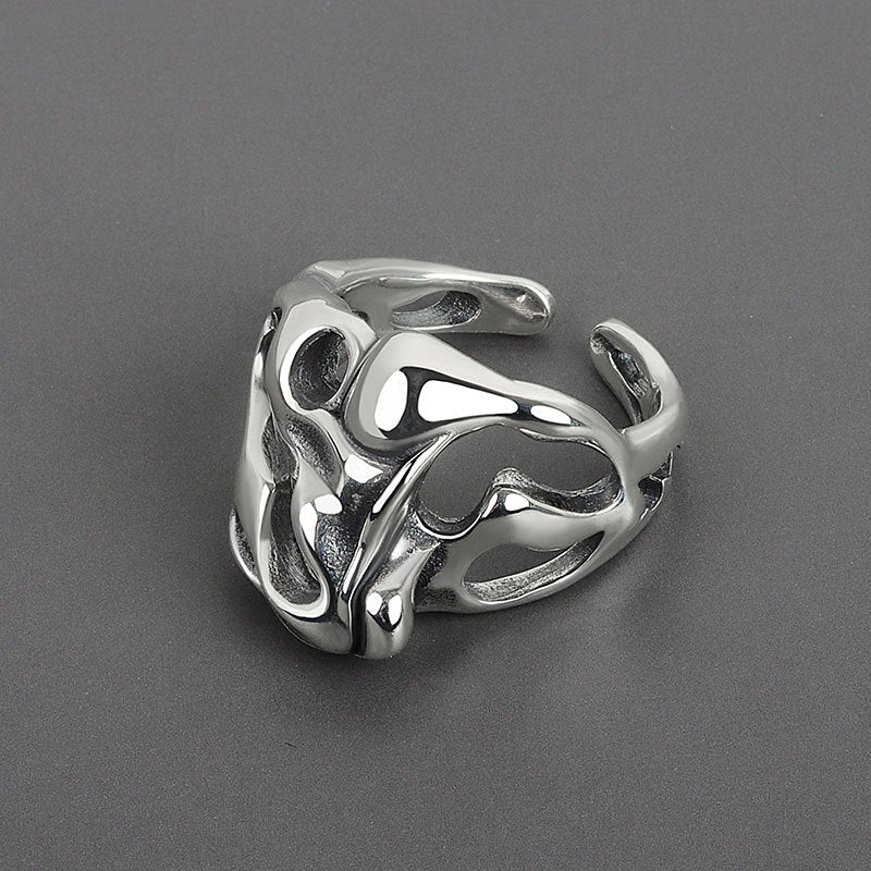 Resizable Silver Liquid Ring