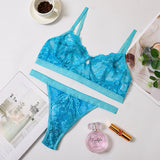 2-Piece High Waist Lingerie Set Bright Blue