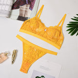 2-Piece High Waist Lingerie Set Yellow