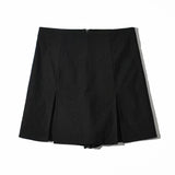 Side Slit Mini A-Line Skort Black