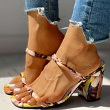 Colorful Chunky High Heel Sandals