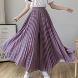 Loose Pleated Chiffon Pants Purple