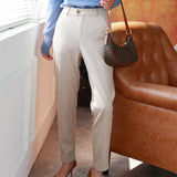 Wool High Waist Trouser Pants