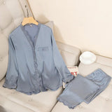 2-Piece Silky Sleepwear Set Gray