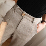 Wool High Waist Trouser Pants